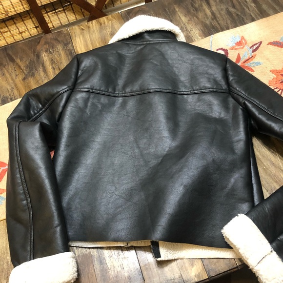 Wild fable black faux leather bomber coat - Picture 5 of 8